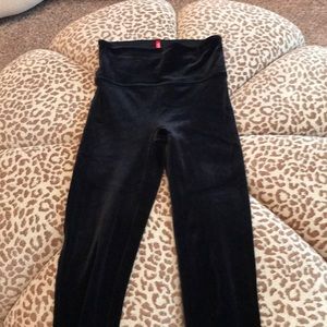 Spanx black velvet leggings